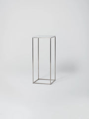 Podium 3 / 18" Square / Stainless Steel / Bianco Carrara