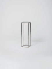 Podium 3 / 12" Square / Stainless Steel / Bianco Carrara