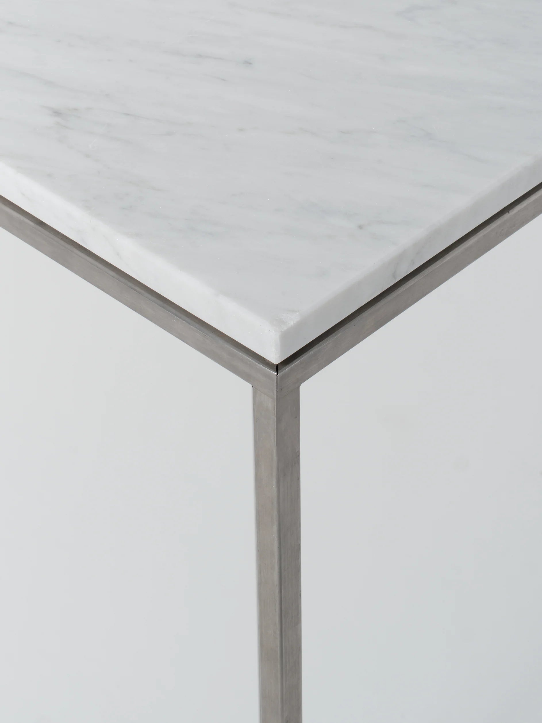 Podium 3 / 12" Square / Stainless Steel / Bianco Carrara